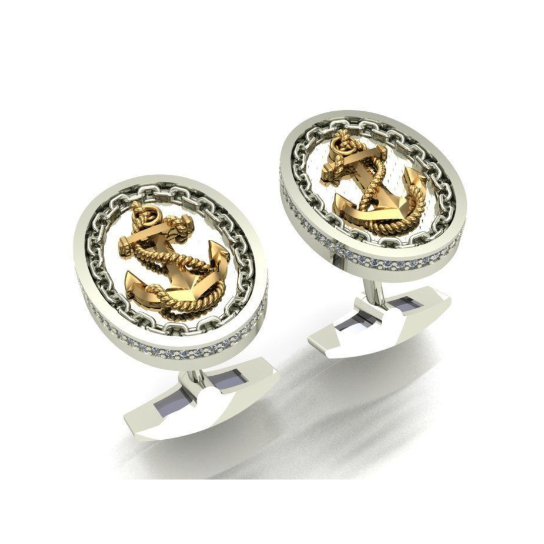 Anchor Silver Cufflinks