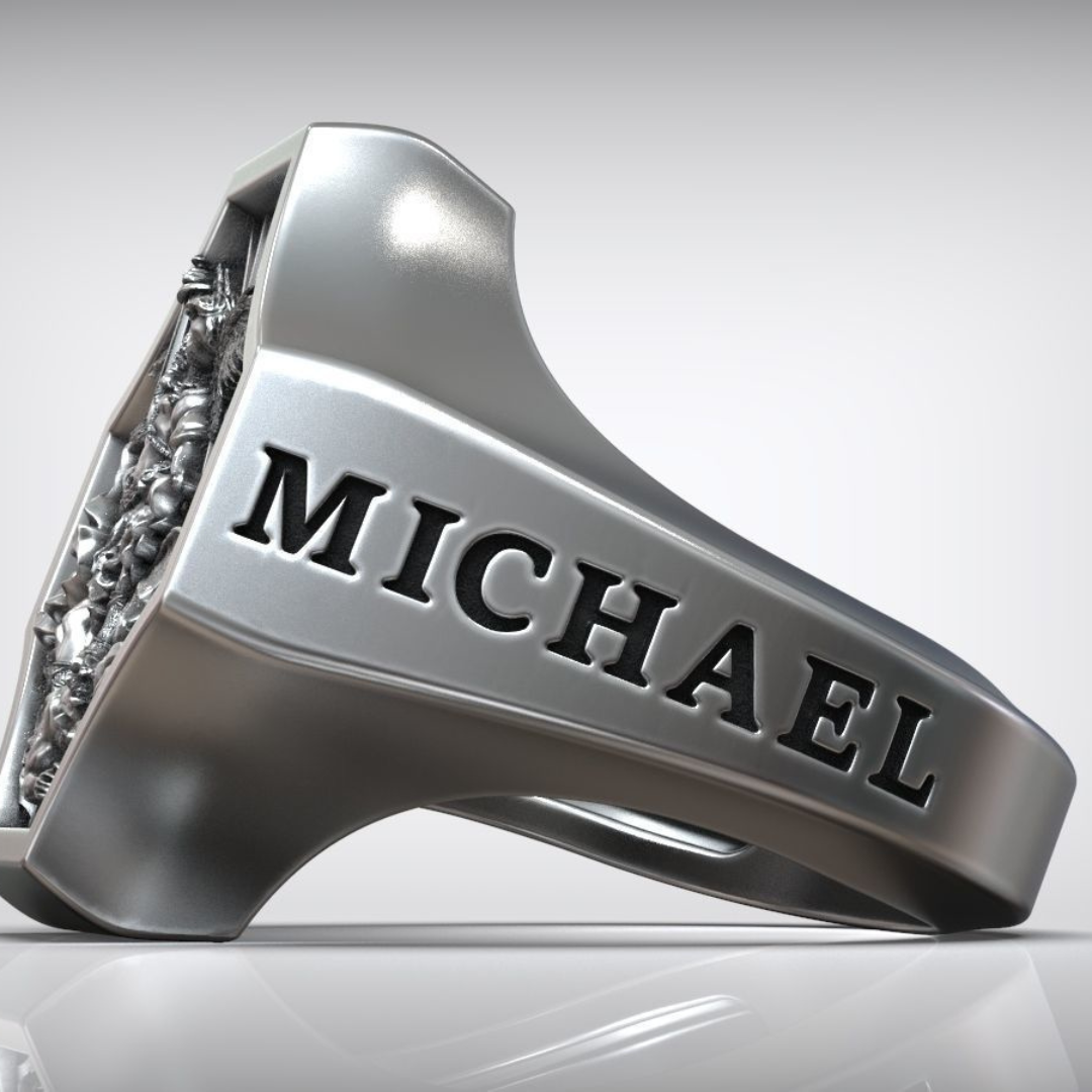 Arch angel michael silver Ring for men