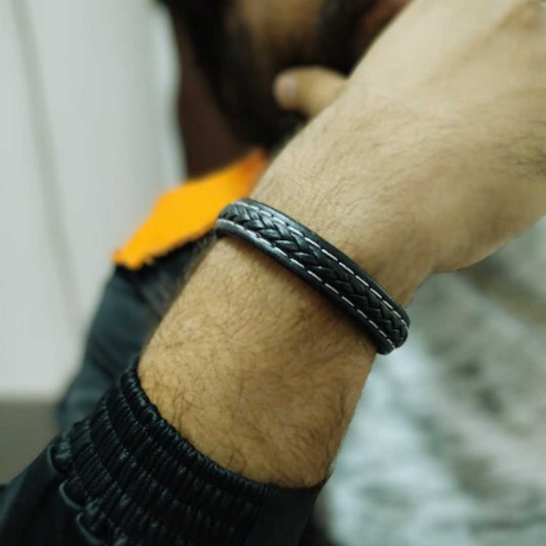 handwoven leather bracelet