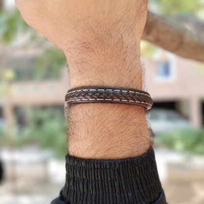 handwoven leather bracelet