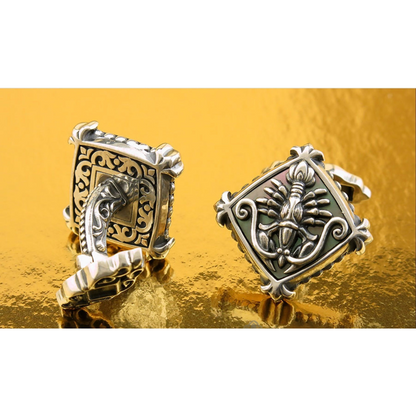 Cancer silver cuff links