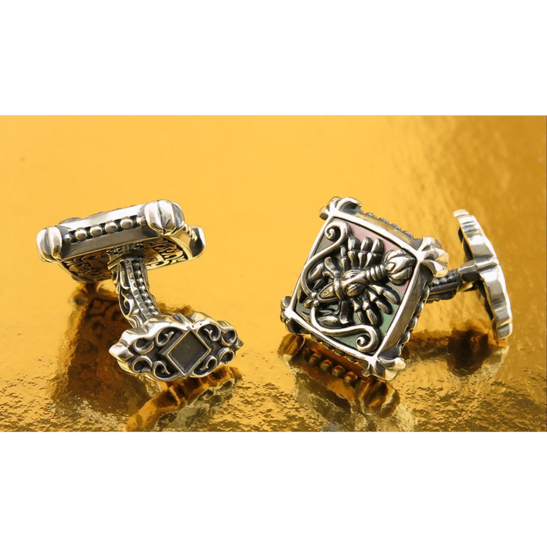 Cancer silver cuff links