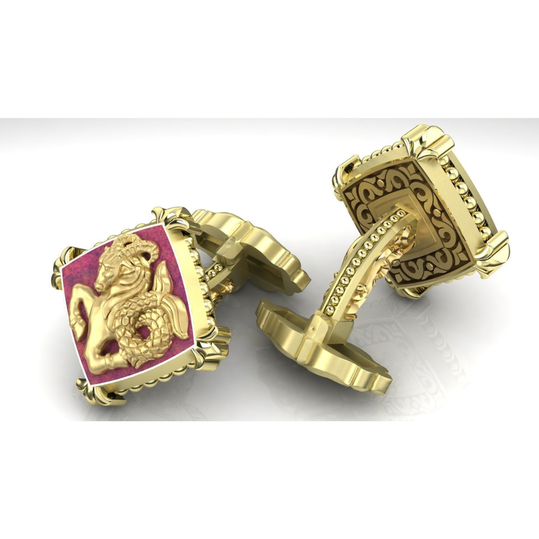 Capricorn Silver Zodiac Cufflinks