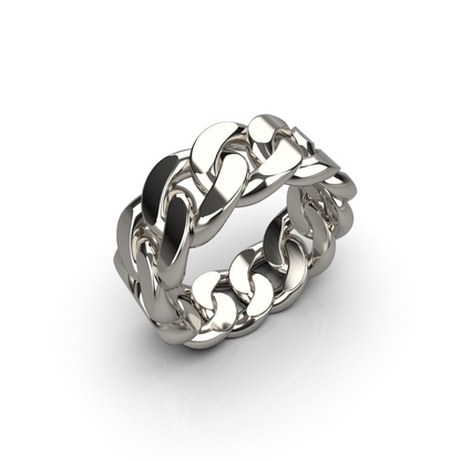 Cuban linked chain rings for men