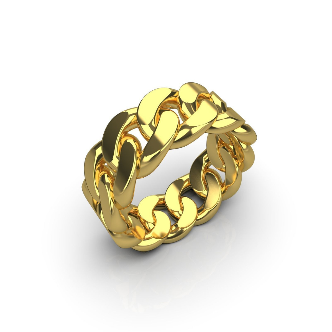 Cuban linked chain rings for men