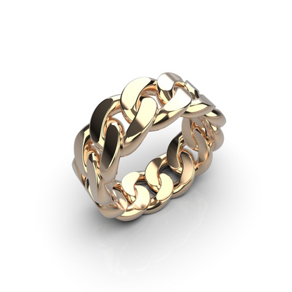 Cuban linked chain rings for men