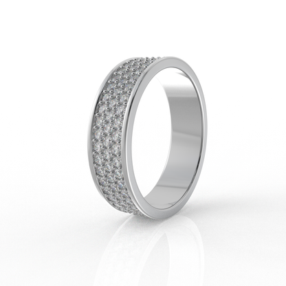 Cyrus stone engraved silver band