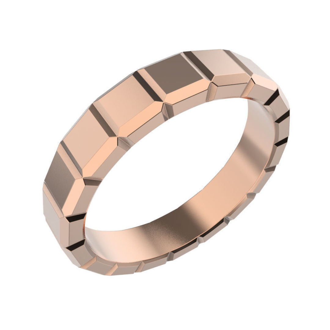 Geometric pattern silver rings for men