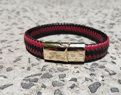 Red Braided Leather Bracelet