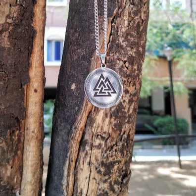 Silver Valknut Pendant Chain