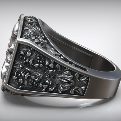 Maltese baroque silver ring for men