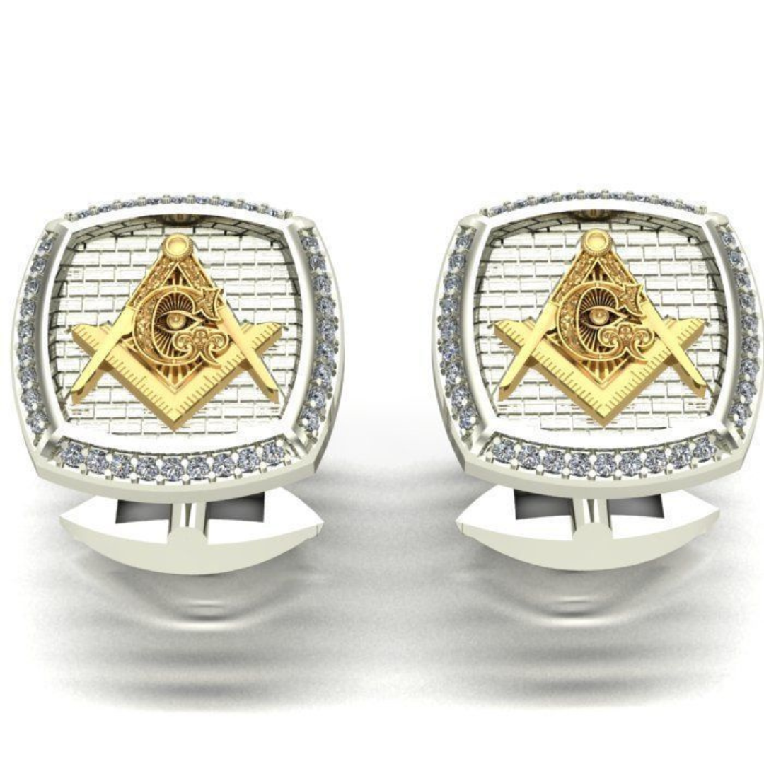 Masonic Silver ear cuffs