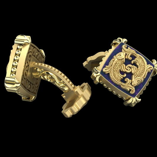 Pisces Silver cuff links