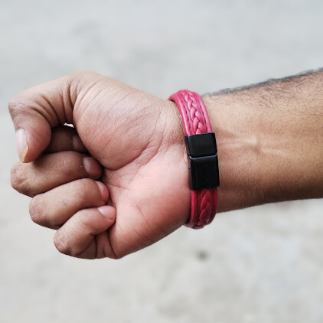 handwoven leather bracelet