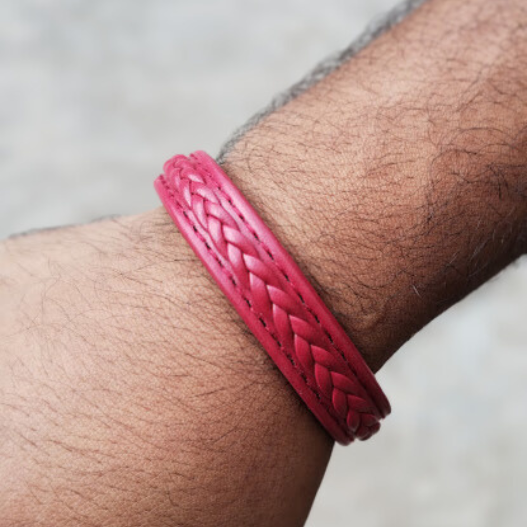 handwoven leather bracelet