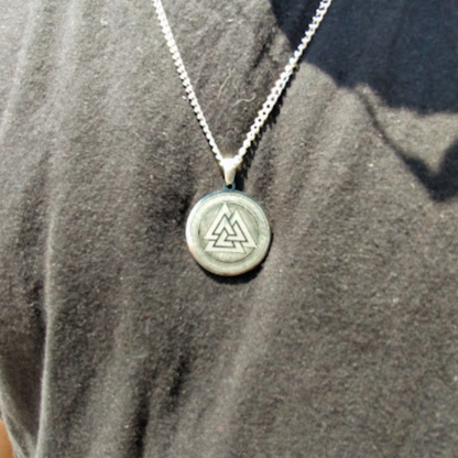 Silver Valknut Pendant Chain