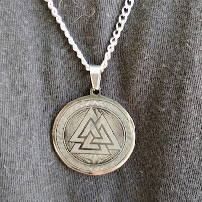 Silver Valknut Pendant Chain