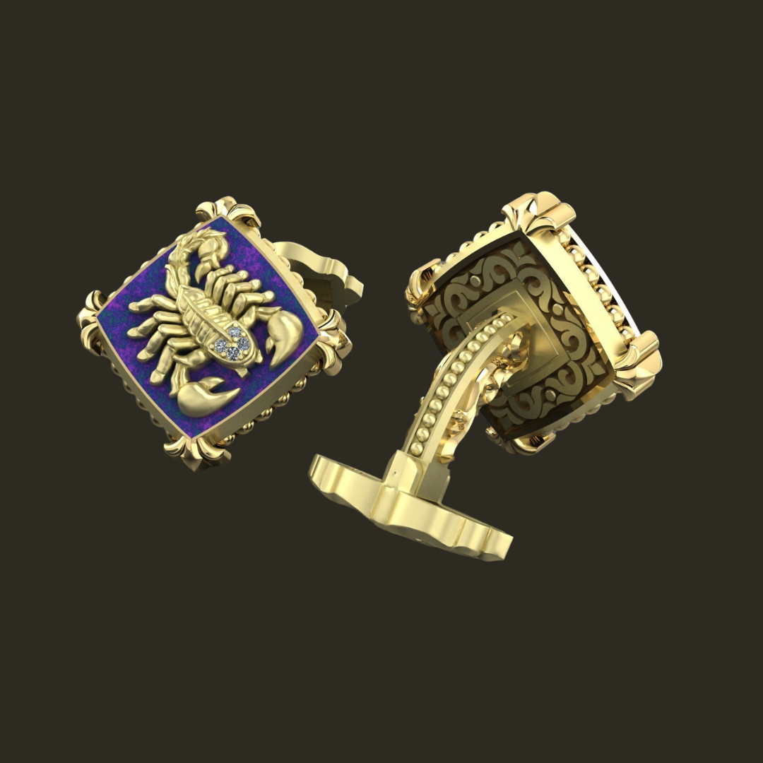 Scorpio Cuff links silver