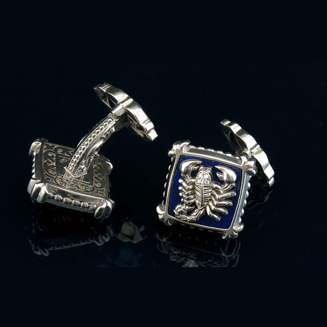 Scorpio Cuff links silver