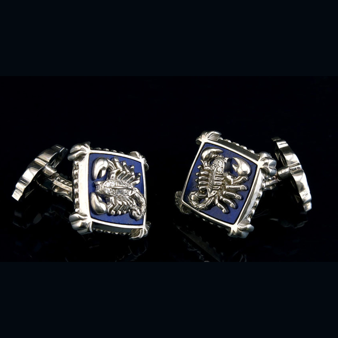 Scorpio Cuff links silver