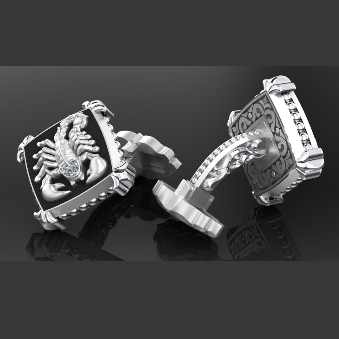 Scorpio Cuff links silver