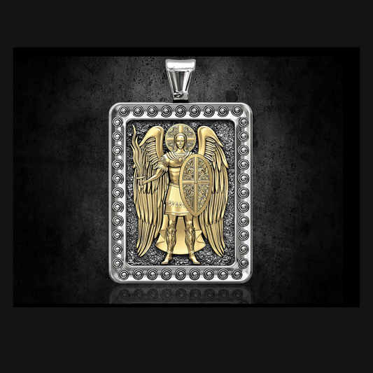 Knight Angel Silver Pendant for Men