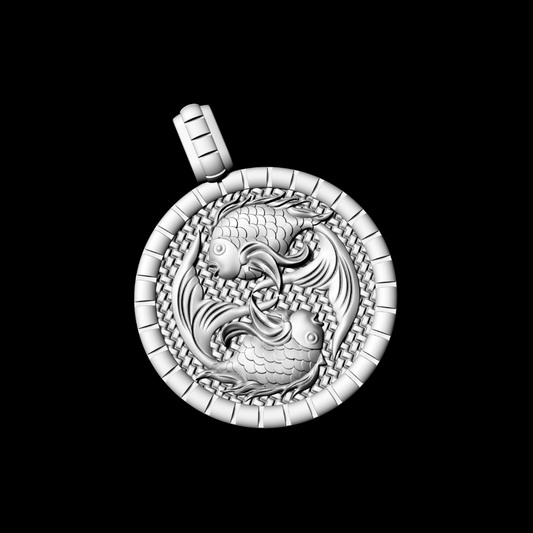 Pisces Silver Pendant for men Furihn