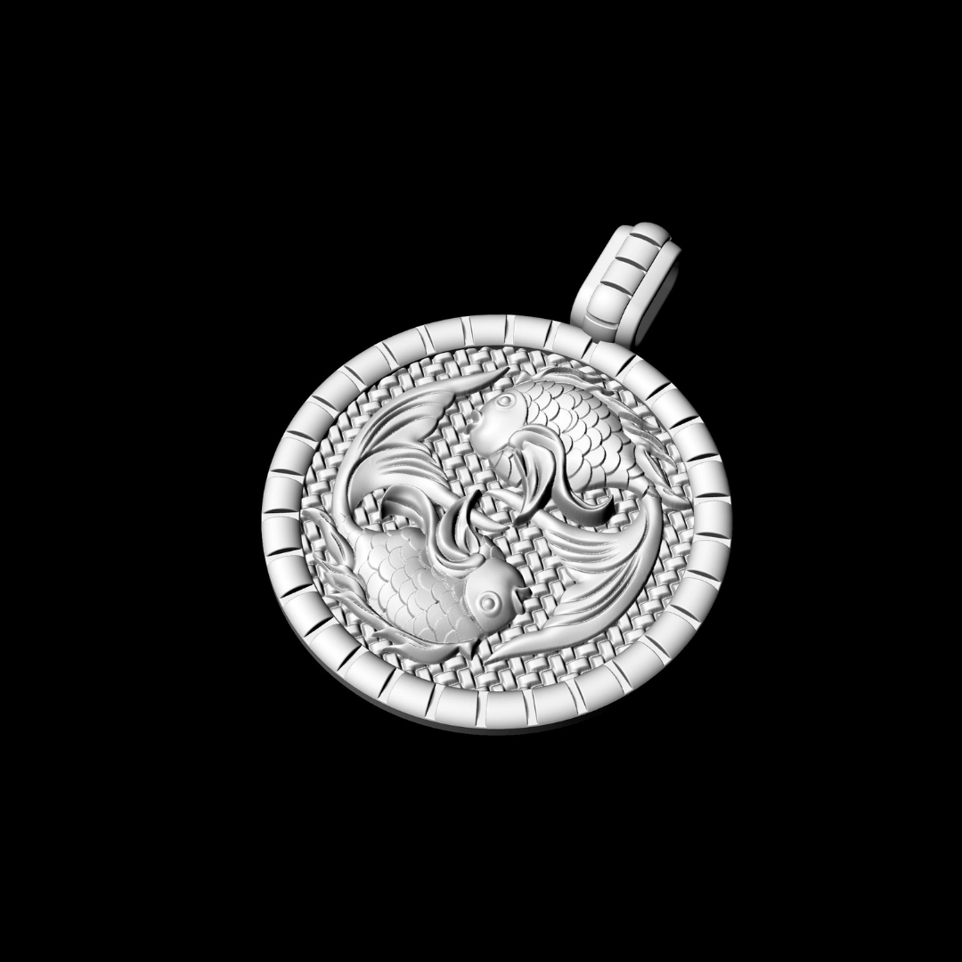 Pisces Silver Pendant for men Furihn