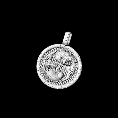 Pisces Silver Pendant for men Furihn