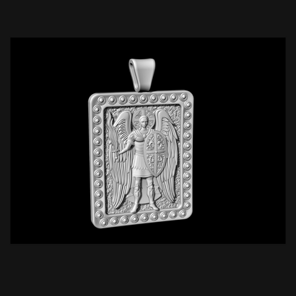 Knight Angel Silver Pendant for Men