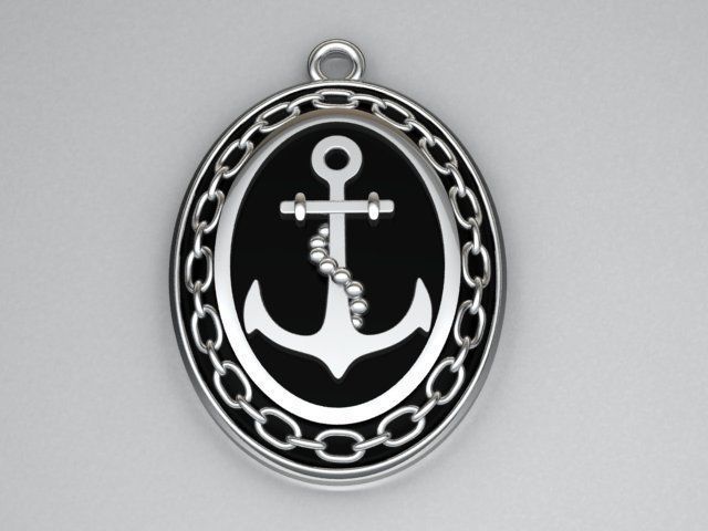 Anchor Silver Pendant for men by surihn.com