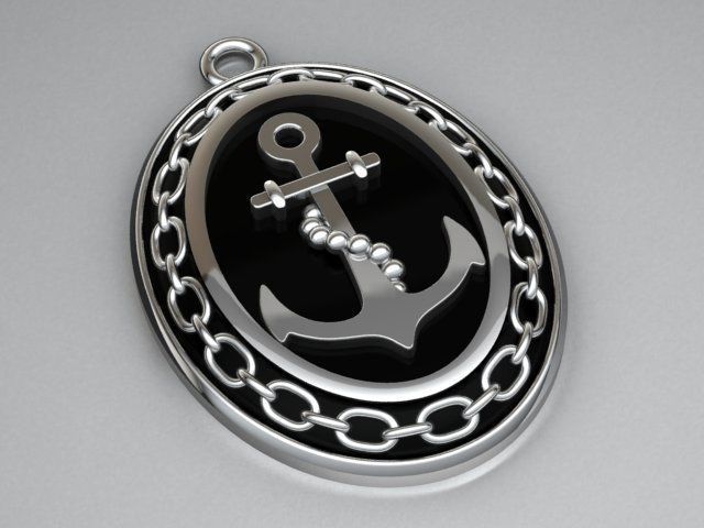 Anchor Silver Pendant  for men by surihn.com