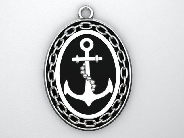 Anchor Silver Pendant for men by surihn.com