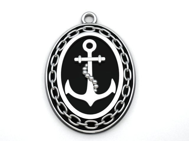 Anchor Silver Pendant for men by surihn.com