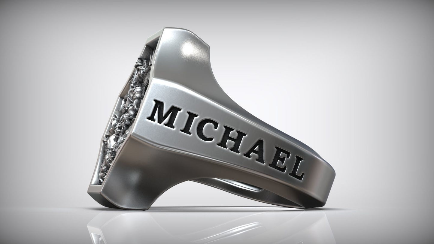 Arch Angel Michael Silver Ring