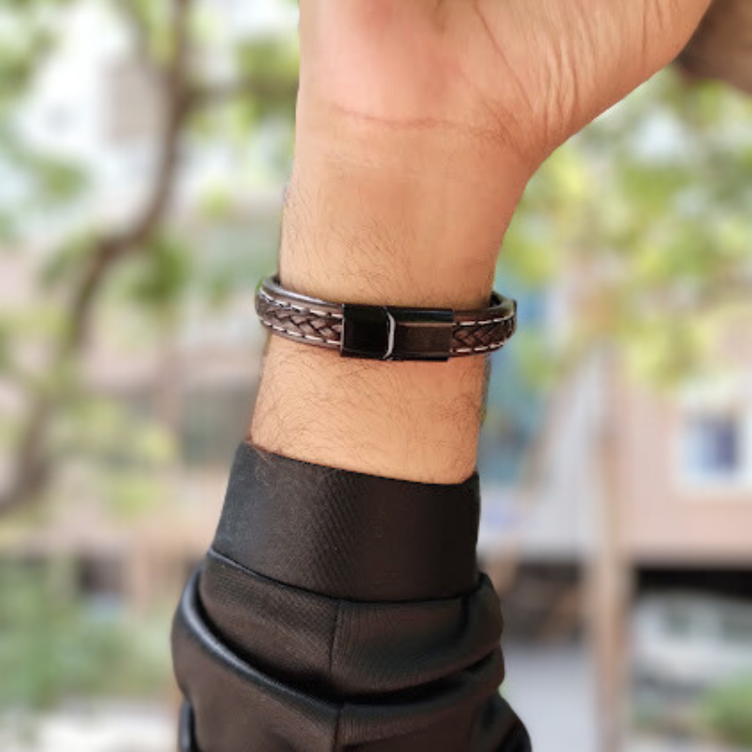 handwoven leather bracelet