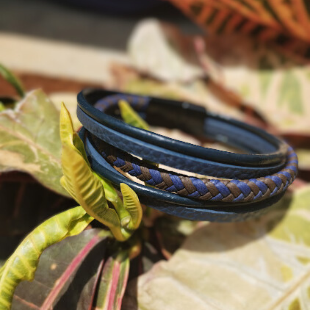 Hermes Leather Bracelet (Mixed color with Black clasp)