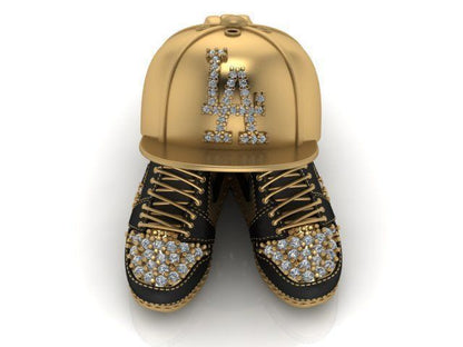 Hip hop shoes and cap silver pendant by furihn.com 