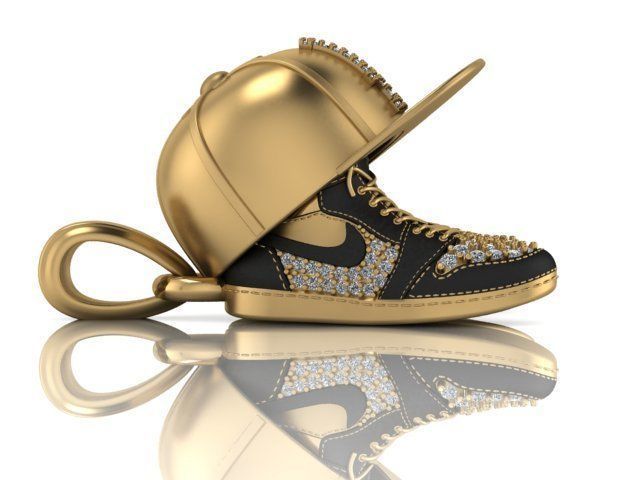 Hip hop shoes and cap silver pendant by furihn.com 