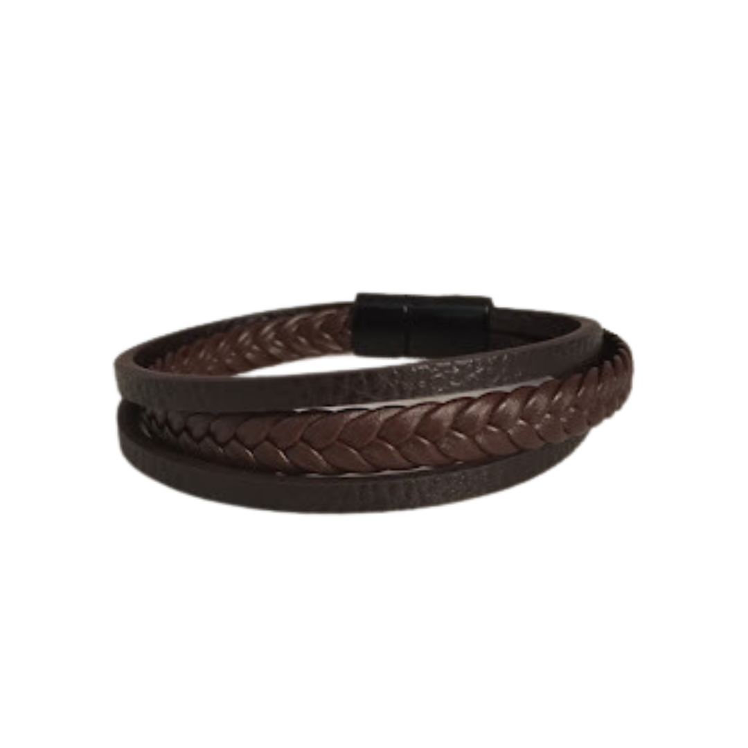 Brown leather bracelet