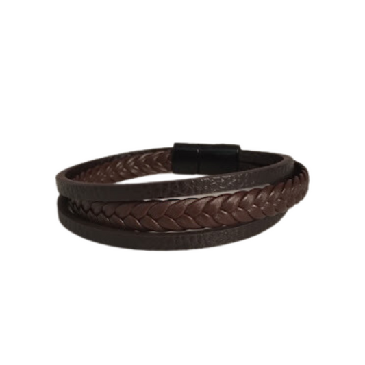 Brown leather bracelet