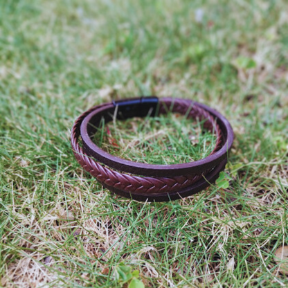 Brown leather bracelet