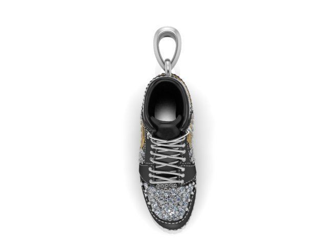 Hip hop shoe Pendant in silver by furihn