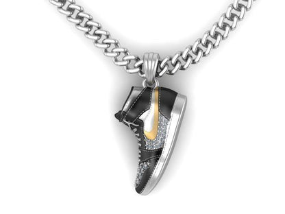 Hip hop shoe Pendant in silver by furihn